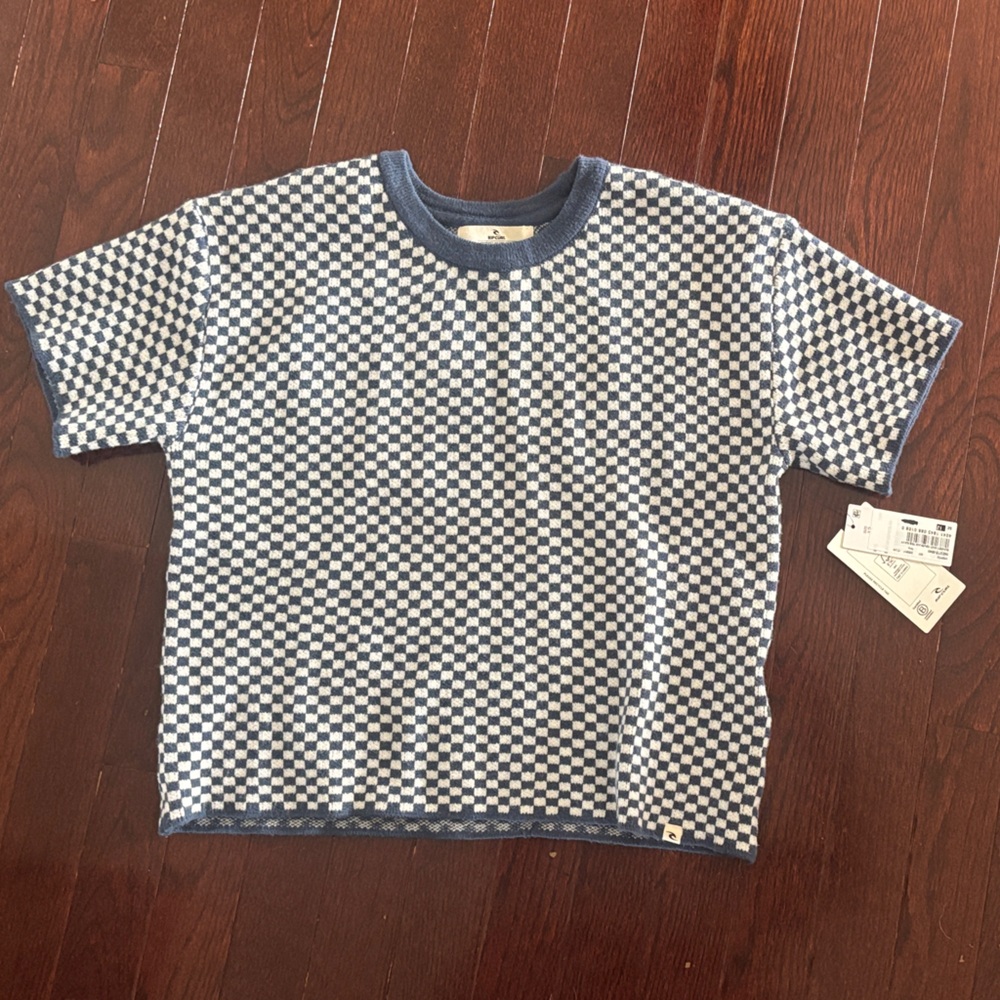 Blue and White Checkered T-Shirt